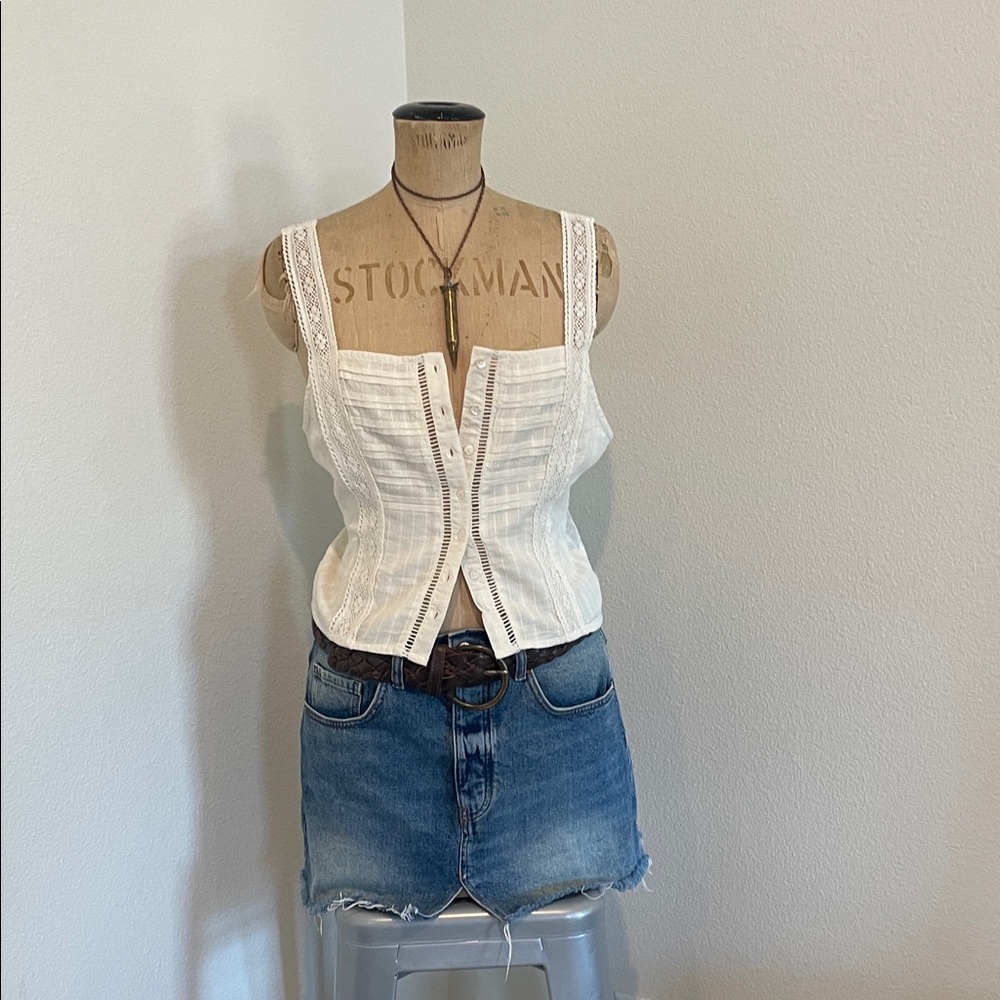 Bila Melinda Gardenia Lace Button-Down Women's Blouse